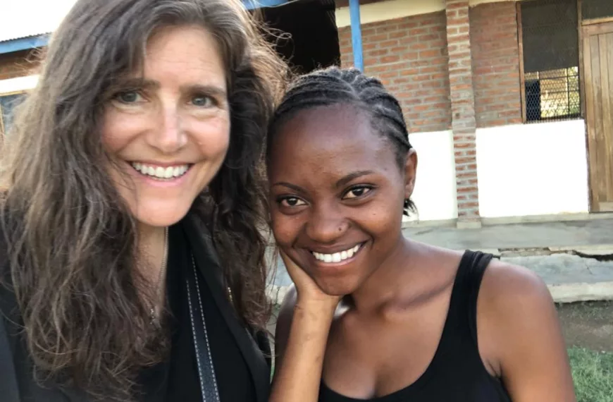 Liz Fanning and a volunteer from Malawi