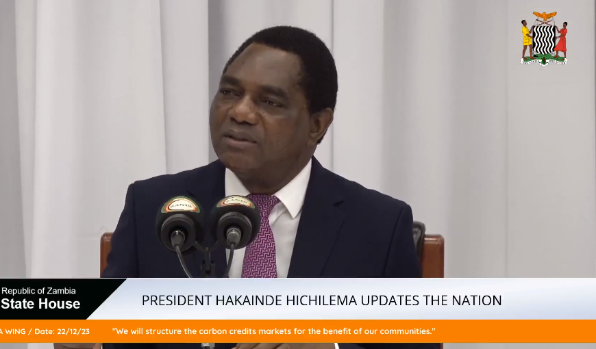 « Nous allons structurer les marchés des crédits de carbone au profit de nos communautés »- Hakainde Hichelema- Président de la Zambie